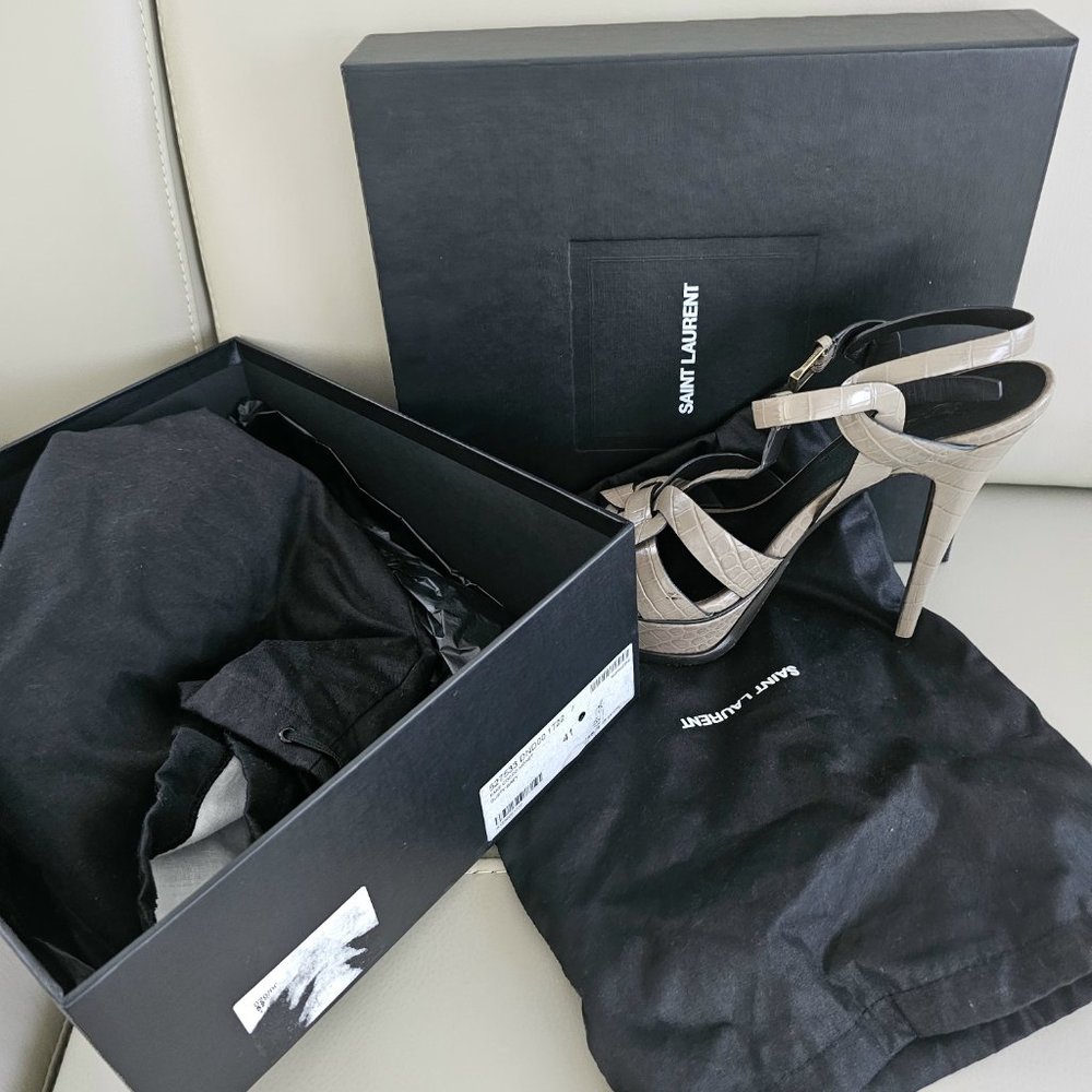 Saint laurent croc embossed tribute Sandals. Size 41 - Picture 5 of 5
